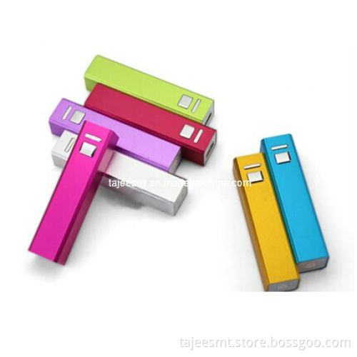 Aluminum Alloy USB Charger Portable Cell Phone Charger Colorful Lipstick 2600mAh Power Bank